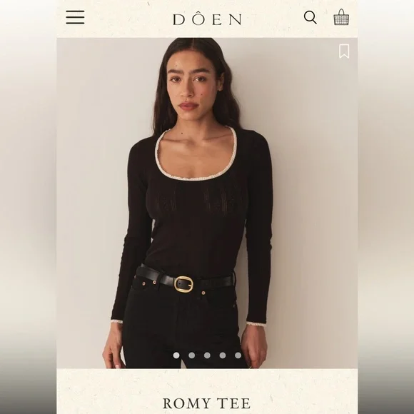 Doen ROMY TEE IN BLACK QUELLE JOLIE POINTELLE
100% organic cotton - Picture 1 of 5